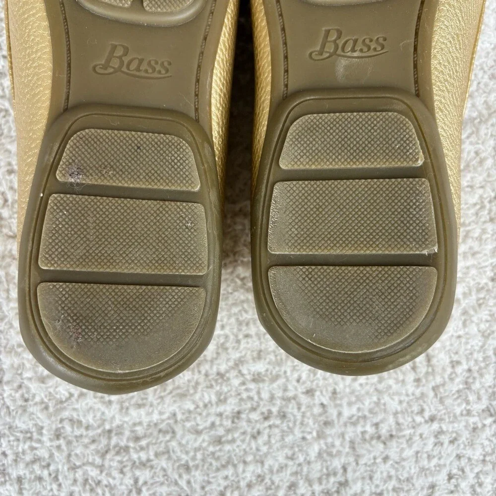 G.H. Bass & Co Shoes Womens 9M Gold Metallic Betsy Round Toe Slip On Loafer Flat